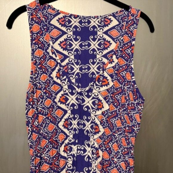 Vintage forever 21 Boho V-neck  Geographic Tribal print Maxi Dress - Picture 10 of 16